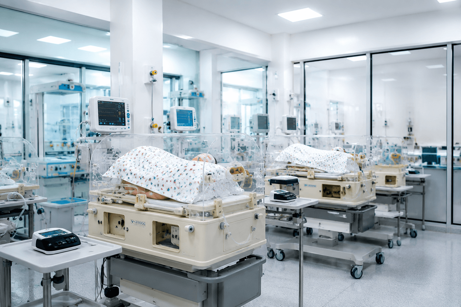 Modern neonatal intensive care unit with incubators and medical equipment at NeoLife Babies Hospital Kano